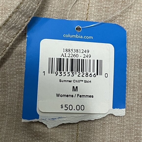 Columbia Womens Organic Cotton Summer Chill Skirt M Regular Fit Beige - Picture 2 of 7